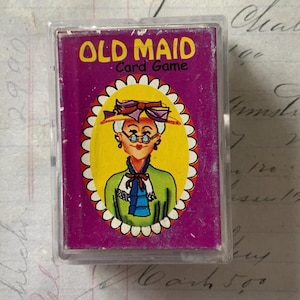 Old Maid Mini Cards / 1 MINI Deck Playing Cards  OLD MAID Card Game Miniature Size — Great for Crafts, Collage, Journals, Collecting++