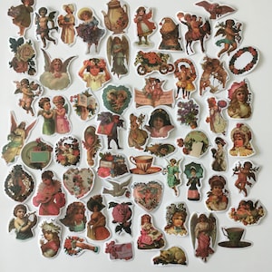Angel stickers / 60 pc. Victorian Cherub Angel stickers Great for Journals, Mixed Media, Smash Books, Collage, etc.