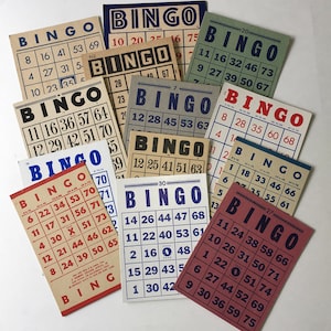 Afdrukbare BINGO Kaarten / **INSTANT DOWNLOAD** 13 Afdrukbare Diverse Bingo Kaarten / dagboek, collage clipart ***13 Afbeeldingen