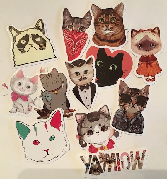Cat Stickers, 50 Kawaii Kittens Cats Vinyl Decals, Waterproof, Cute Cartoon  Sticker, Craft Supplies -  Denmark