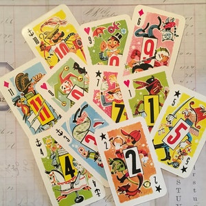 CRAZY EIGHTS Cards / 11 Children's Cards Playing Cards for Arts, Collage, Smash books, Journals, Card Making, etc. image 1