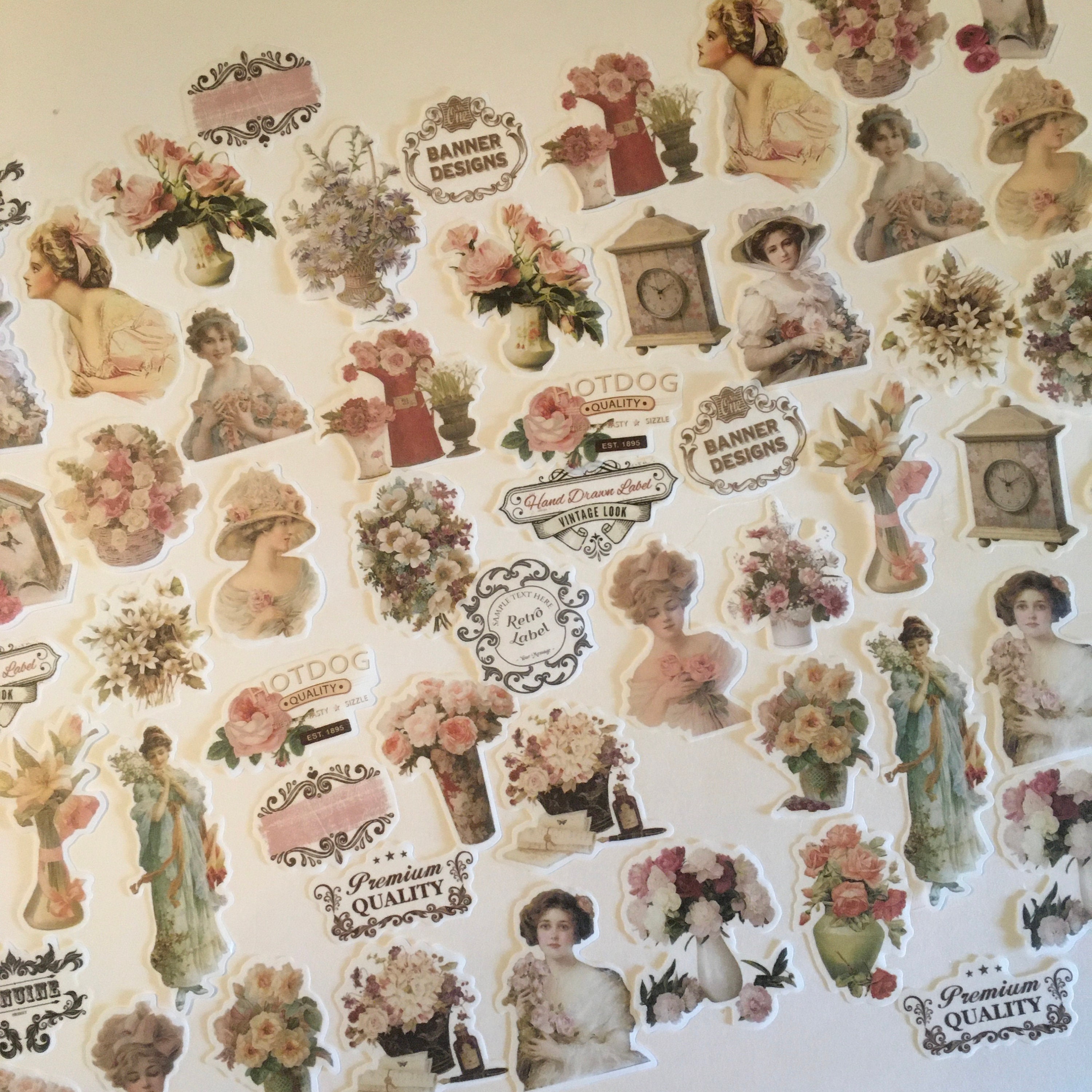 Victorian Garden Stickers アンティーク　シール Amazon.com: Gothic Steampunk Sticker Pack – 50-Piece