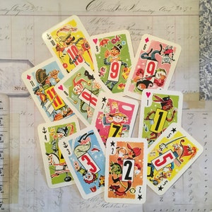 CRAZY EIGHTS Cards / 11 Children's Cards Playing Cards for Arts, Collage, Smash books, Journals, Card Making, etc. image 2