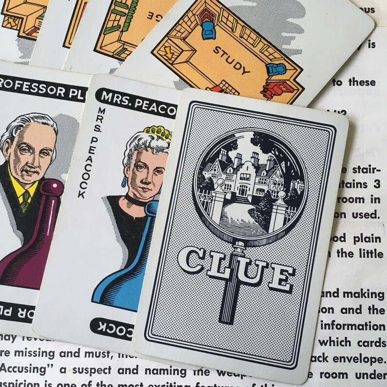 CLUE Game Pieces / 30 Pc. Vintage Clue Game Pieces / Clue Etsy