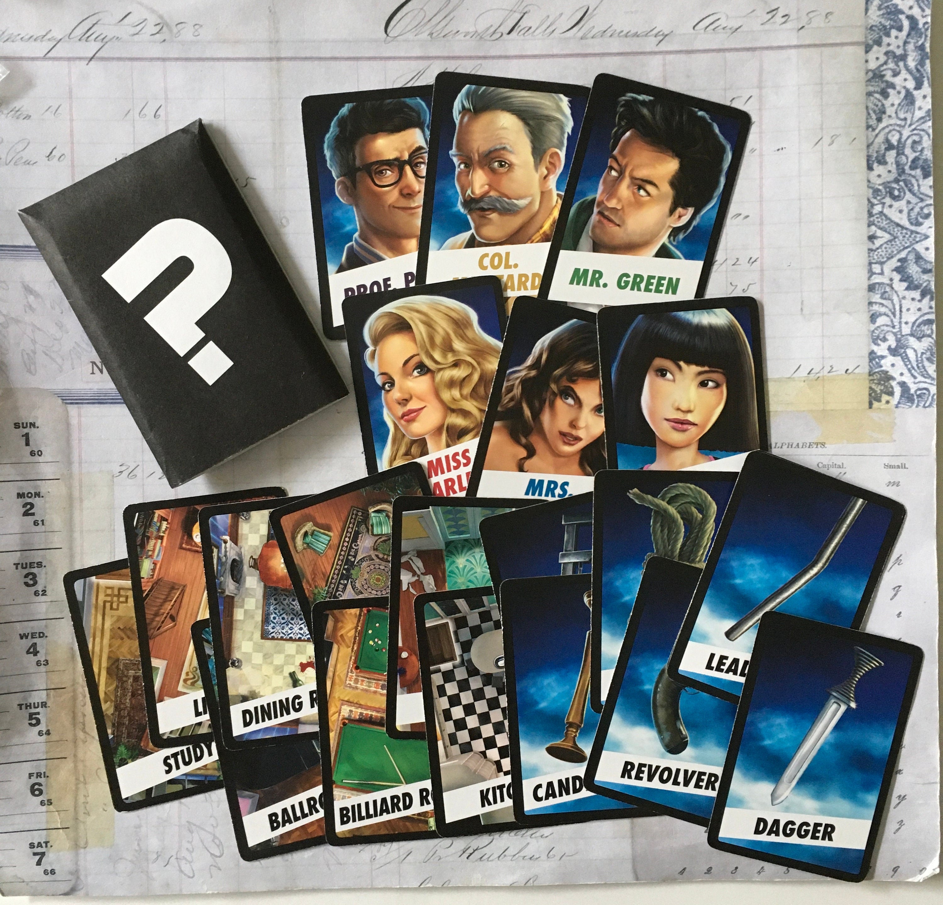 CLUE Cards / 30 Clue Game Cards 2018 Newer Edition — Great for