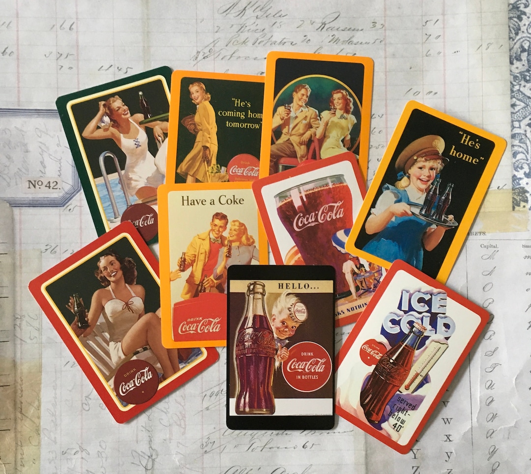Coca Cola Cards / 9 Vintage Coca Cola Advertising Playing Etsy