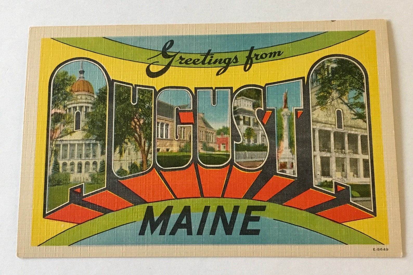 Maine POSTCARD / Vintage Greetings From AUGUSTA MAINE Large Etsy UK