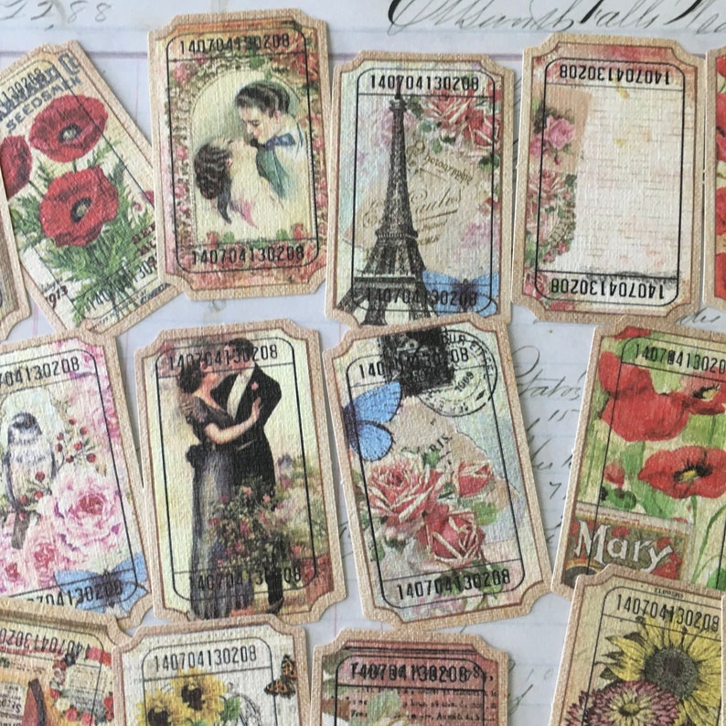 Victorian Tickets / 40 Victorian & Floral Tickets Great for Etsy