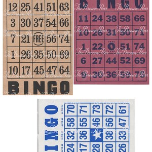 Cartelle del BINGO stampabili / **DOWNLOAD IMMEDIATO** 13 Cartelle del Bingo assortite stampabili / journal, collage clipart ***13 immagini immagine 3
