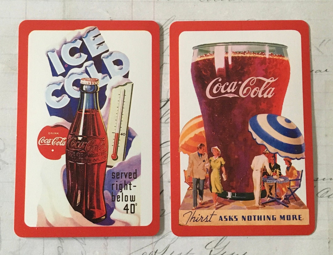 Coca Cola Cards / 2 Vintage Coca Cola Advertising Playing Cards Great