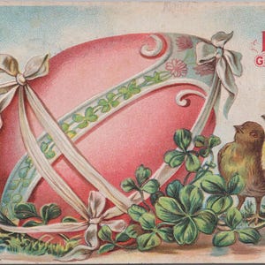 EASTER Postcard / Antique Postcard Easter Chicks 1910's Embossed -- Great for Journals, Smash Books, Collage, Card Making++