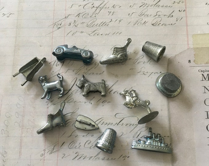 Monopoly Game Pieces / 12 Vintage Metal Monopoly Game Tokens Destash