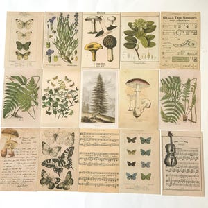Artsy Postcards / 15 Vintage Inspired Postcards-- Journaling & Art Cards ~~ Great for Collage, Junk Journals, Smash books, Decoupage+