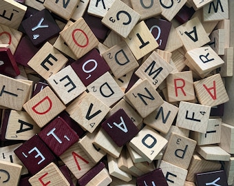 Scrabble Tiles / 30 Vintage Scrabble Letter Game Pieces -- 30 Pcs. Assorted Scrabble Tiles -- Great for Arts & Crafts, Shadow Boxes++