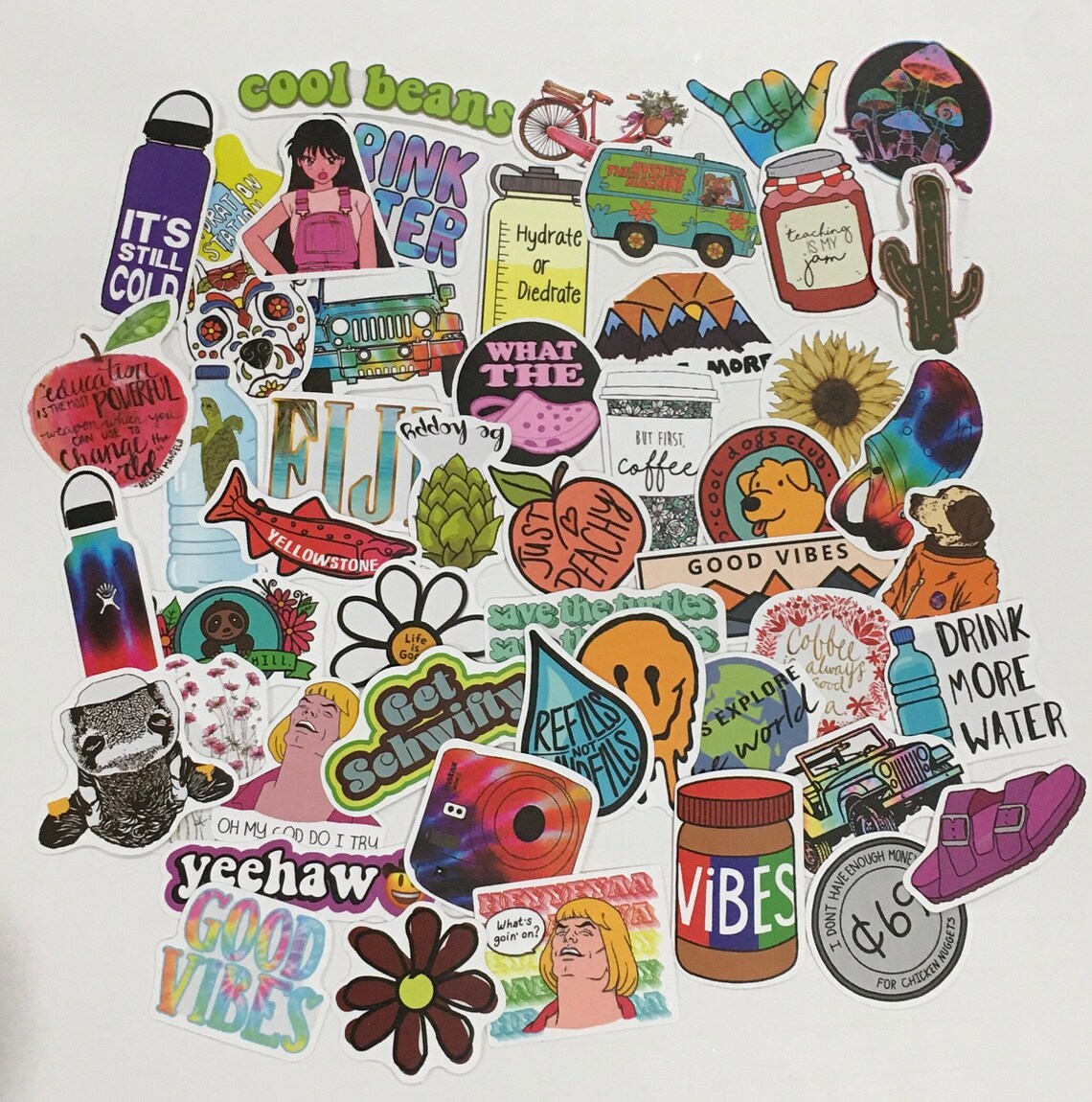 STICKERS / 50 Hydro Flask Stickers VSCO Girl for Laptop | Etsy