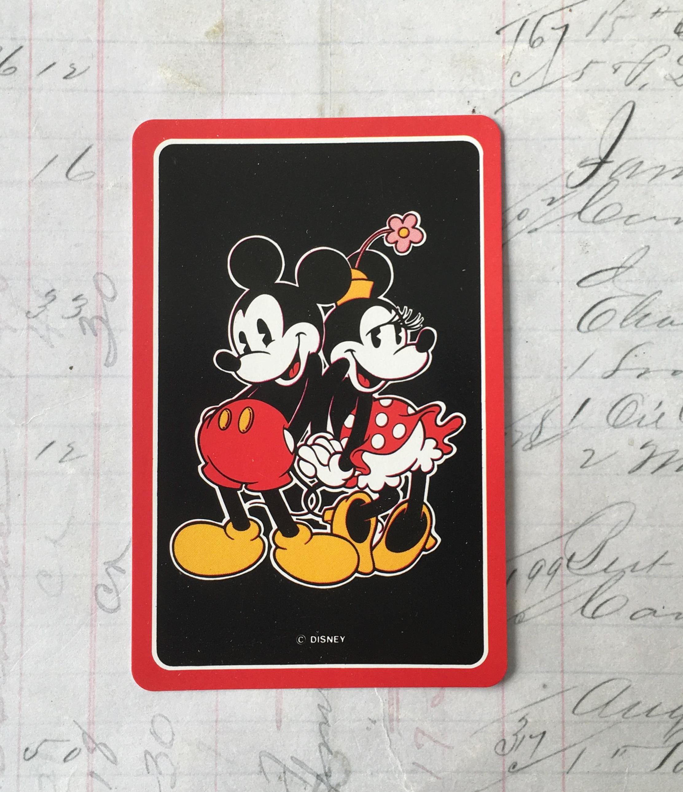 Disney Card / 1 Vintage Mickey and Minnie Mouse Playing Card