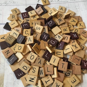 Scrabble Tiles / 30 Vintage Scrabble Letter Game Pieces -- Great for Arts & Crafts, Shadow Boxes, Mixed Media, etc.