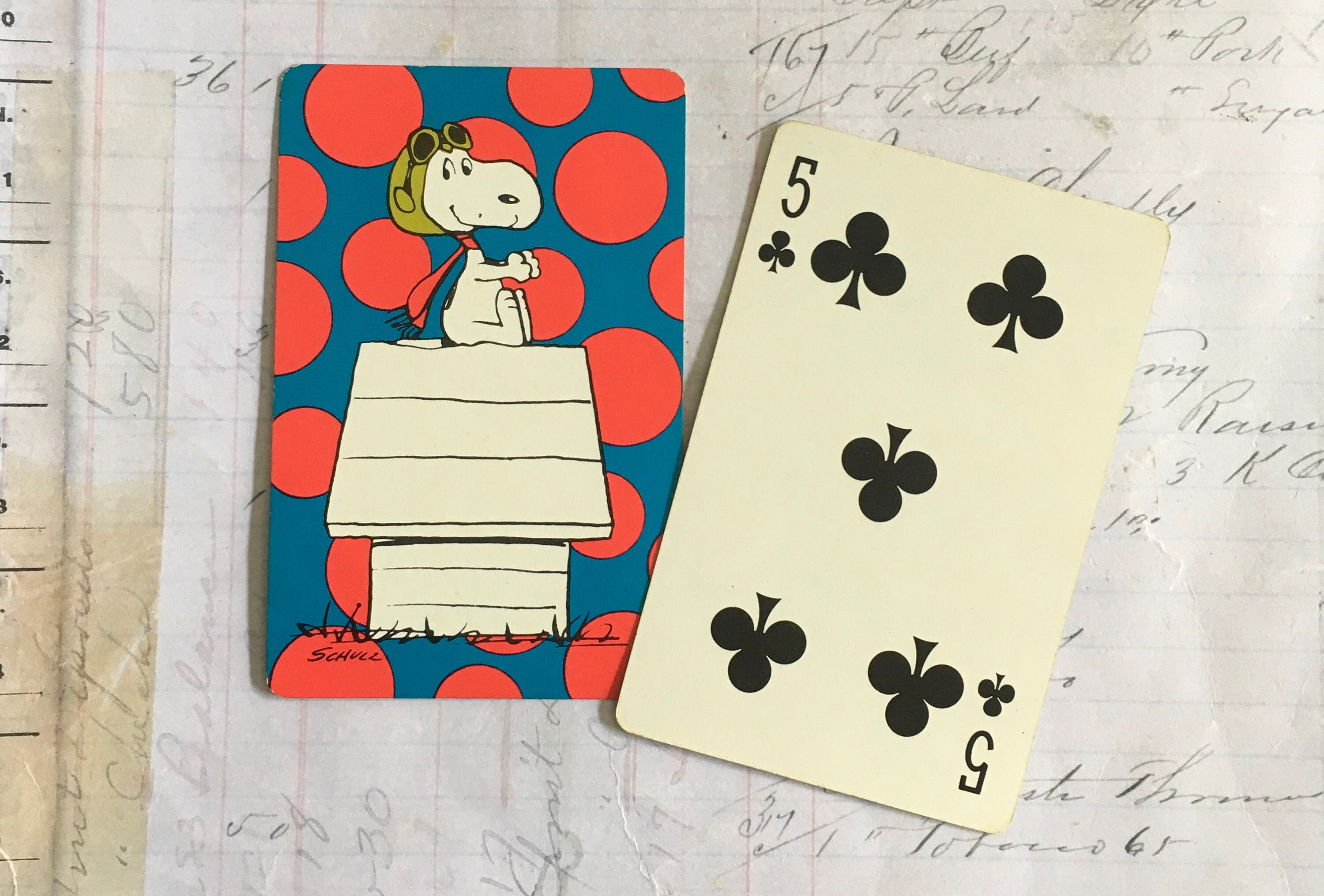 Peanuts Swap Cards / 2 Vintage Snoopy the ACE Cards Great for