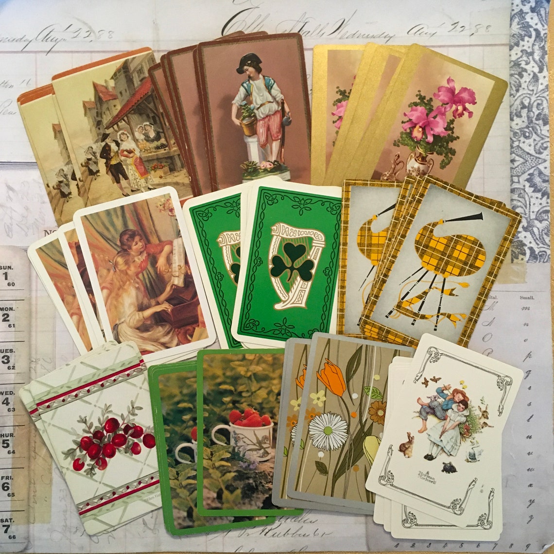 Swap Cards / 100 Vintage Playing Cards Mixed Ephemera for Etsy