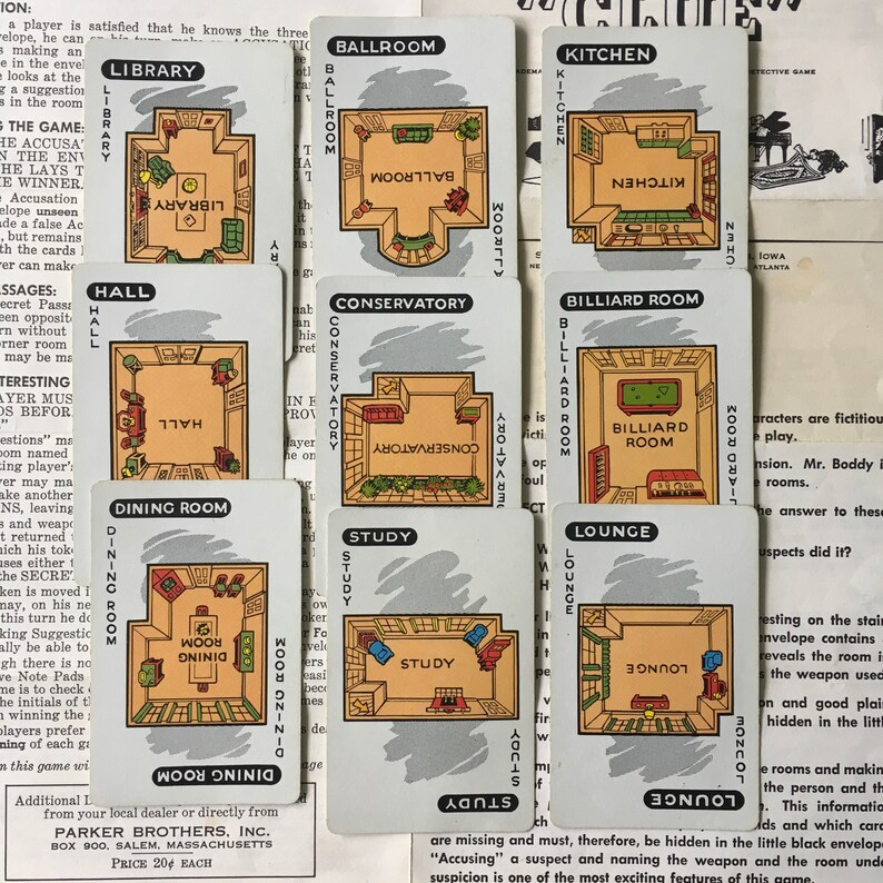 CLUE Game Pieces / 30 Pc Vintage Clue Game Pieces / Clue Etsy CLUE Game Pieces / 30 Pc Vintage Clue Game Pieces / Clue Etsy