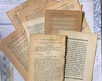 French Book Pages / 30 French Novel Book Pages Ephemera -- Great for Journals, Smash Books, Collage, Card Making++