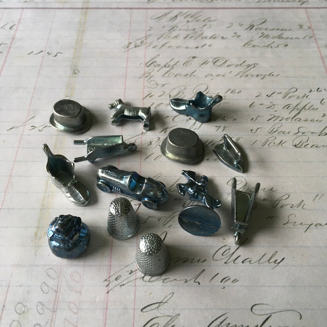 Monopoly Tokens / 13 Vintage Monopoly Game Tokens for Altered Art