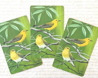 Bird CARDS / 3 Vintage Bird Playing Cards -- Great for Mixed Ephemera for Collage, Altered Art, Scrapbooking, Journals