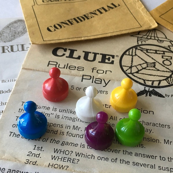 Clue Game Pieces Etsy