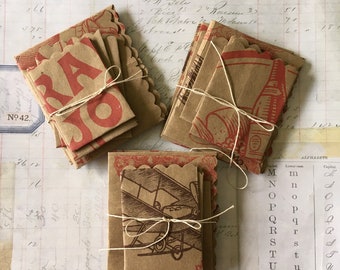 Journal Pockets / 8 pcs. Handmade Journal Pockets -- Great for Crafts, Projects, Smash Books, Journals, Collage, etc.