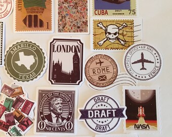 Travel STICKERS / 50 Hydro Flask Stickers TRAVEL Theme Great for Laptop,  Skateboard, Phone, Journals,collage, Mixed Media, Crafts, Etc. 