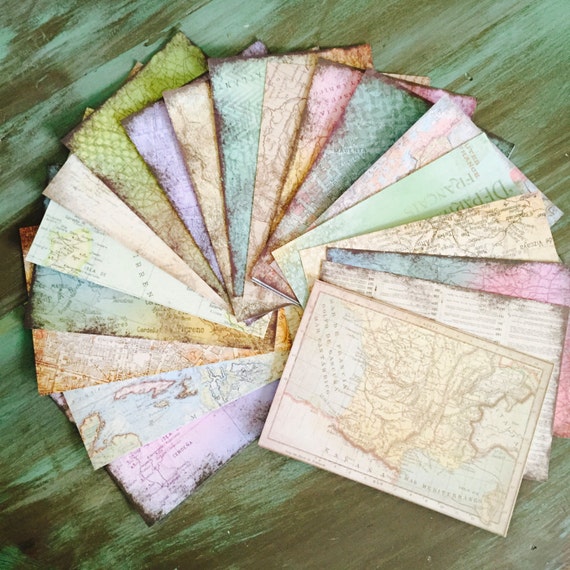 Cardstock Map Pages 20 Sheets 4.5 X 6.5 