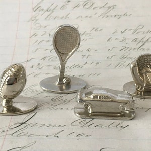 Scene-It tokens / 4 Scene-It SPORTS Edition Game pieces Football, Tennis Racket, Glove, Race Car