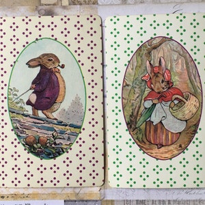 Rabbit Cards / 2 Vintage Rabbit Playing Cards Great for Mixed Media ...