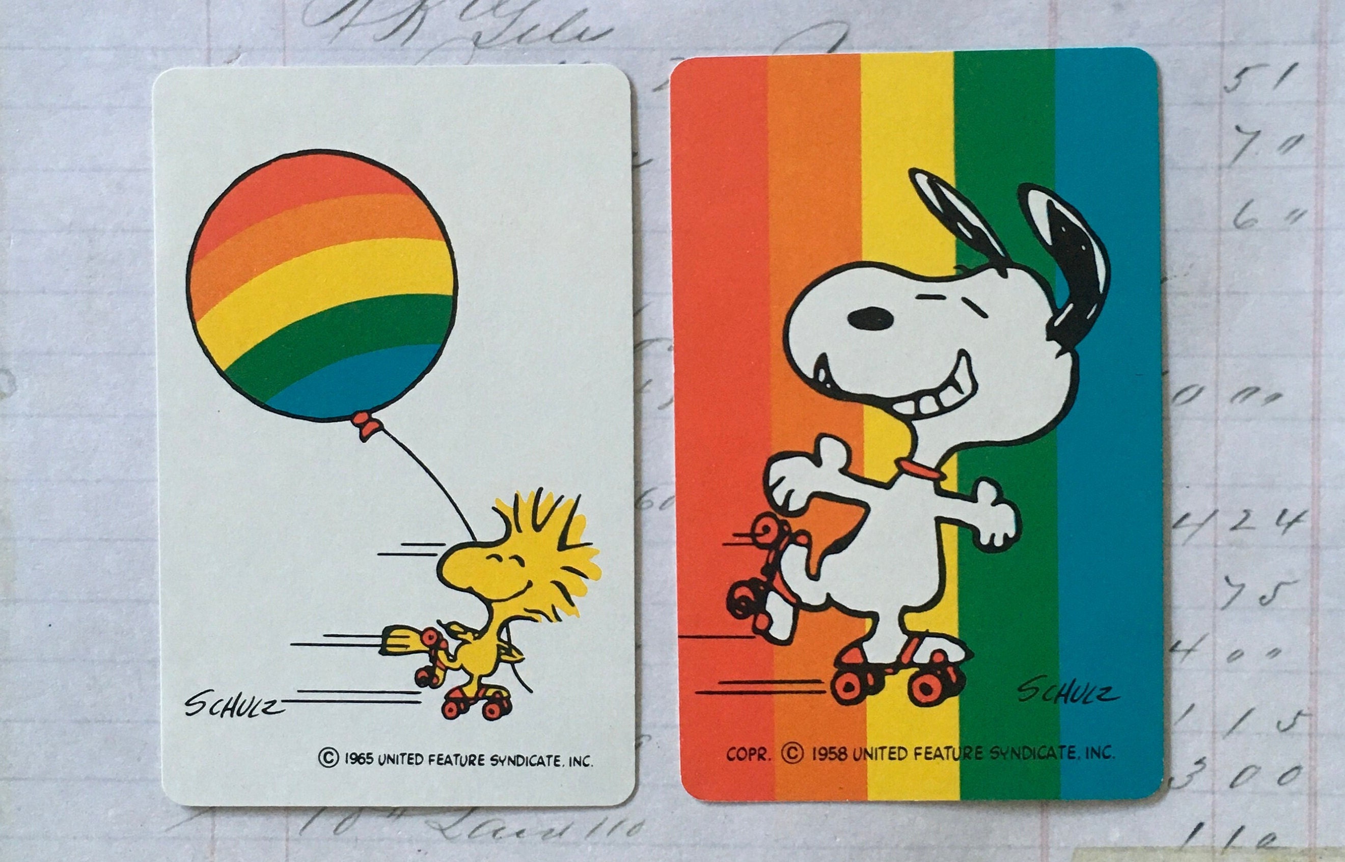Snoopy Cards / 2 Vintage Snoopy & Woodstock Playing Cards by Snoopy Cards / 2 Vintage Snoopy & Woodstock Playing Cards by
