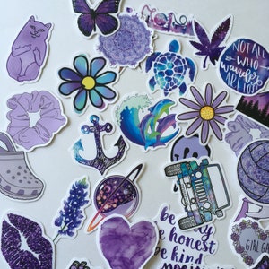 STICKERS / 50 Hydro Flask Stickers VSCO Girl Stickers Purple - Etsy