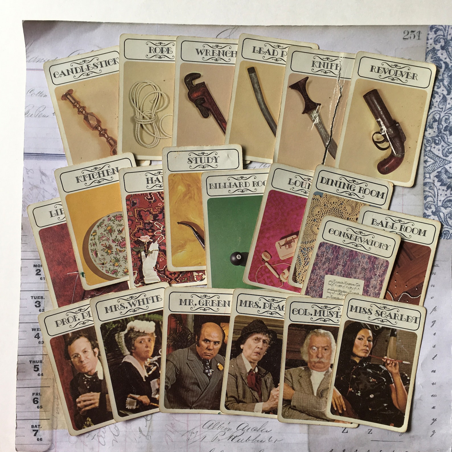clue-game-cards-21-vintage-clue-game-cards-great-for-smash-etsy