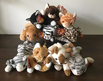 Ty Beanie Baby / Choose One Ty Beanie Baby Retired Cat -- Nip, Snip, Zip, Prance, Pounce, Silver, Amber, Roary, Blizzard, Freckles -- RARE