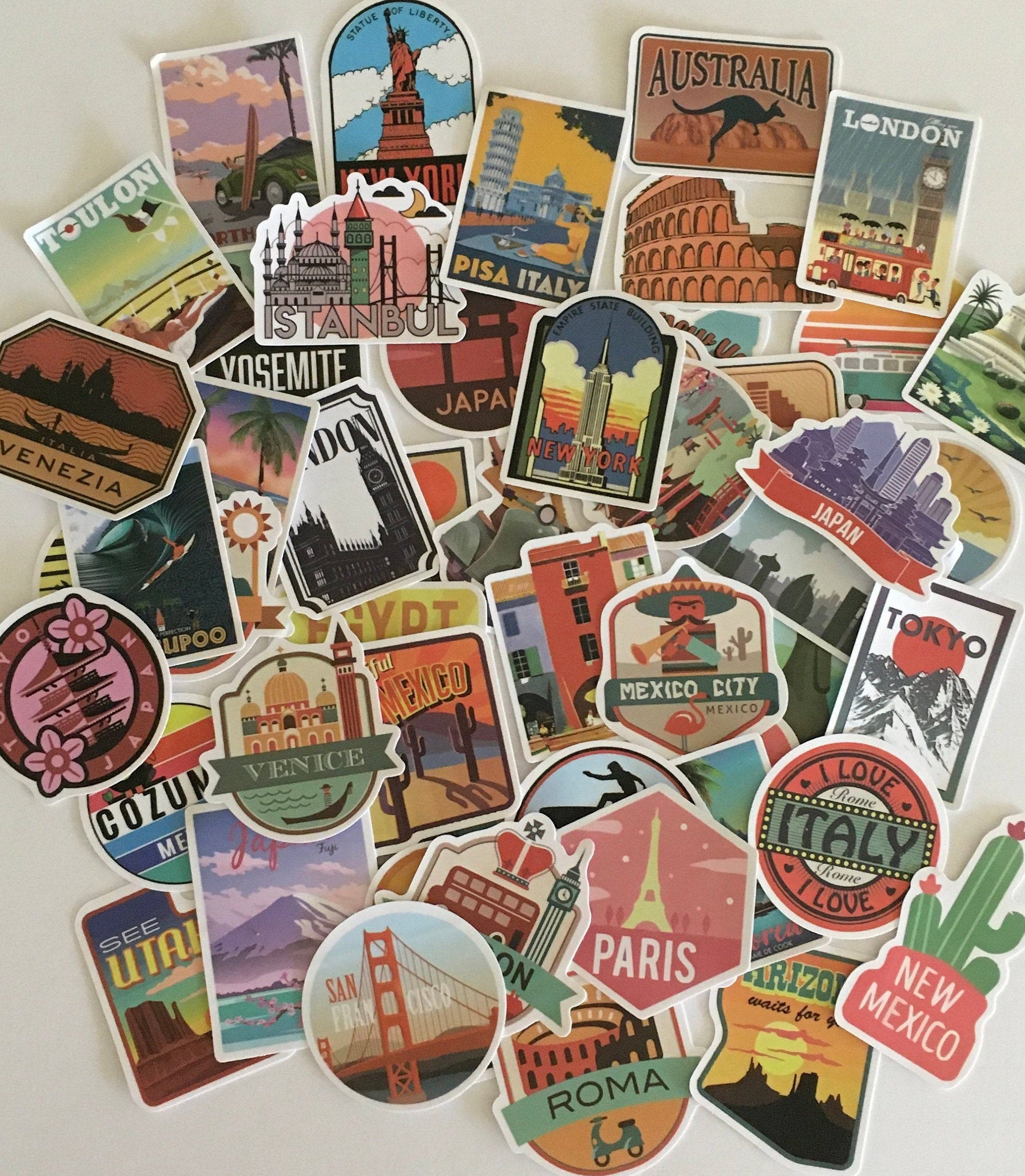  20 PCS Stickers Pack As Aesthetic Roma Vinyl Colorful