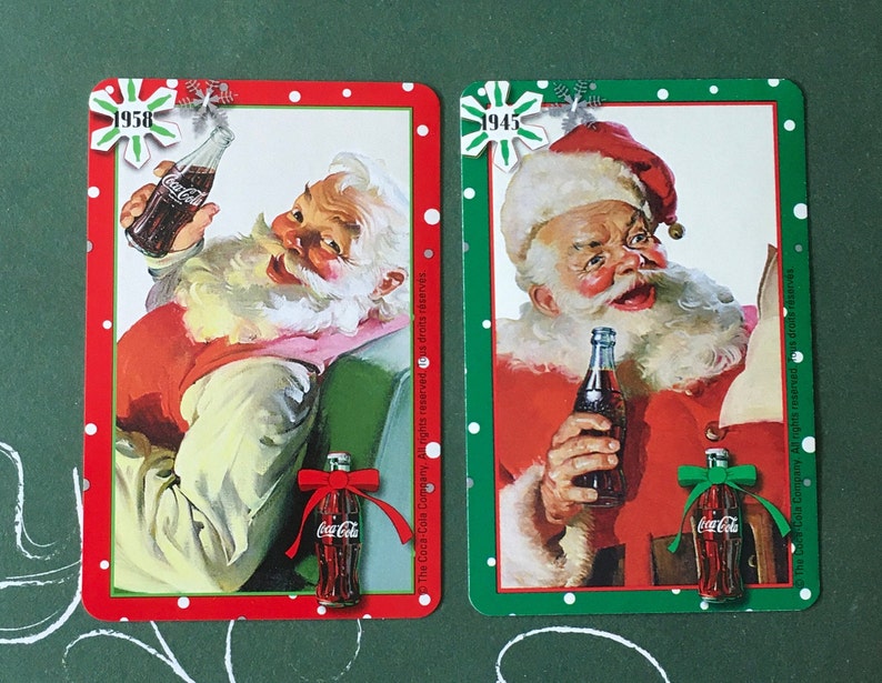 SANTA Cards 2 Coca Cola SANTA Playing Cards Great For Etsy