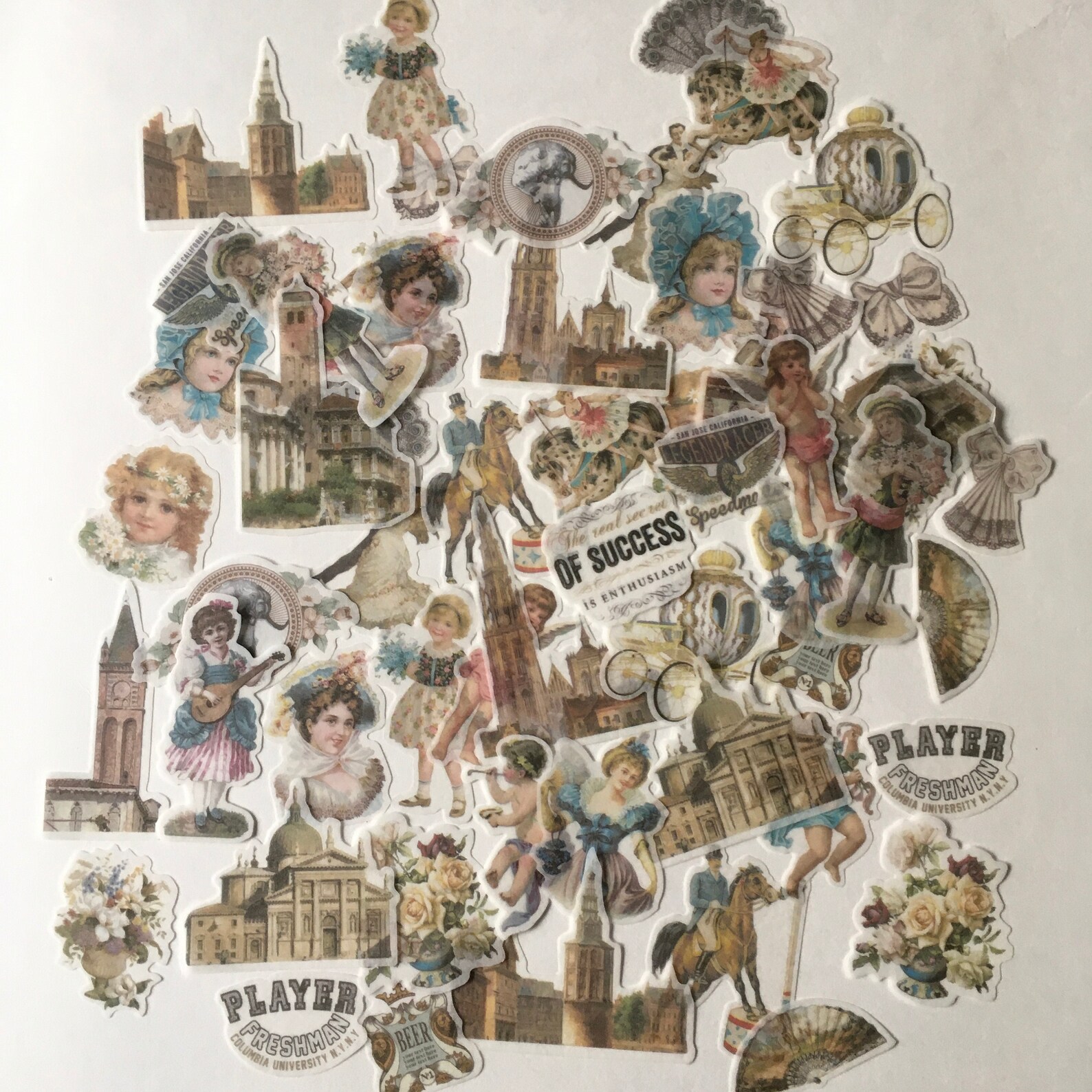 Sticker Pack / 60 pc. Vintage style Victorian Stickers | Etsy