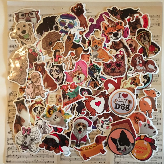 Dog Stickers / 40 Waterproof DOG Stickers Vinyl VSCO girl Etsy