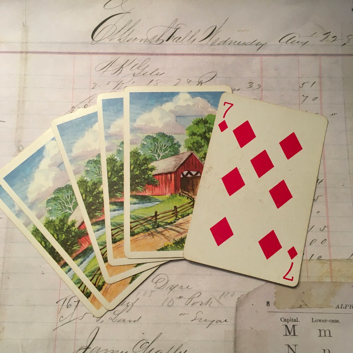 Swap Cards / 6 Vintage Single Swap Cards Barn cards Great Etsy