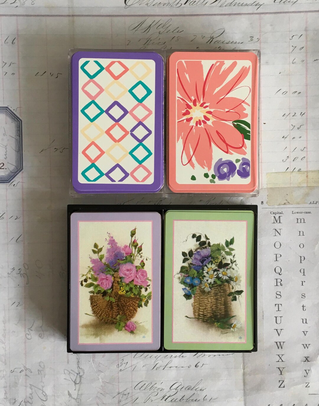 Floral Cards / One Set Playing Cards Flowers Double Deck -- CHOOSE ONE ...