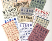 Printable BINGO Cards / **INSTANT DOWNLOAD** 13 Printable Assorted Bingo Cards / journal, collage clipart ***13 Images