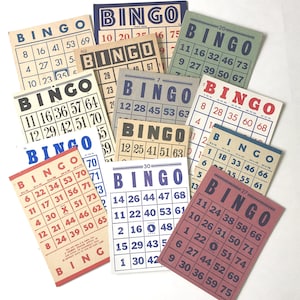 Cartelle del BINGO stampabili / **DOWNLOAD IMMEDIATO** 13 Cartelle del Bingo assortite stampabili / journal, collage clipart ***13 immagini immagine 1