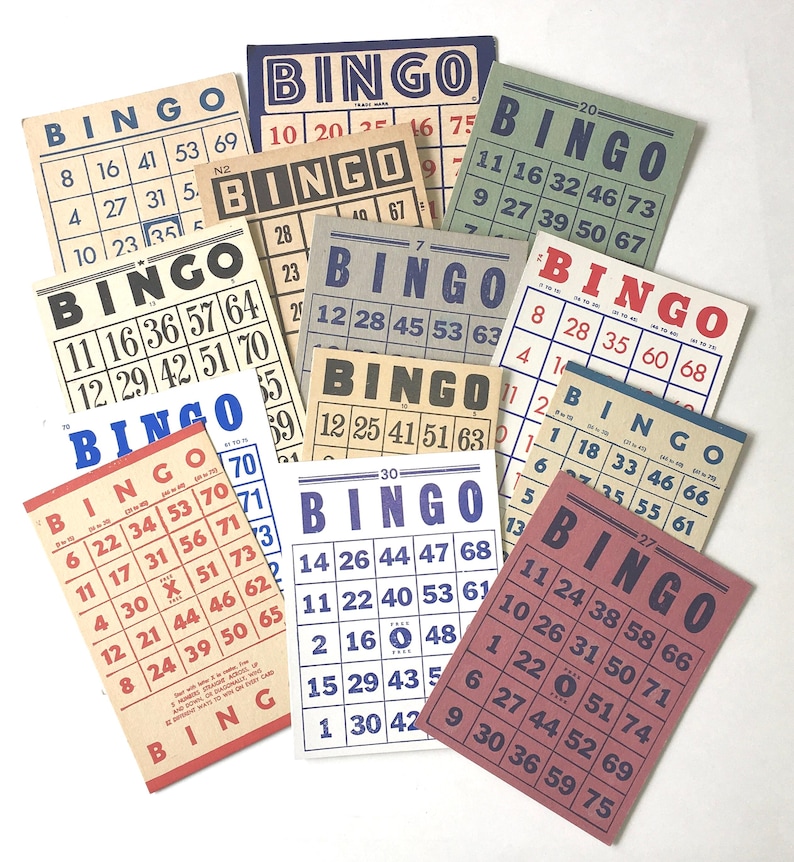Cartelle del BINGO stampabili / **DOWNLOAD IMMEDIATO** 13 Cartelle del Bingo assortite stampabili / journal, collage clipart ***13 immagini immagine 1