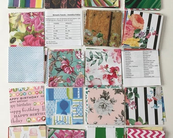 Journal Papers / 30 Vintage Scrap Pieces 3 X 3 