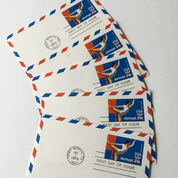 Air Mail Postcards / 6 Vintage Airmail Airmail 21c First Day Etsy