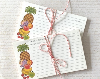 Recipe Cards / 15 Vintage Recipe Cards by Current Fruit Motif  3” x 5” New Unused ~~Cottage Chic, Cookie Swap, scrapbooking, collage, etc.