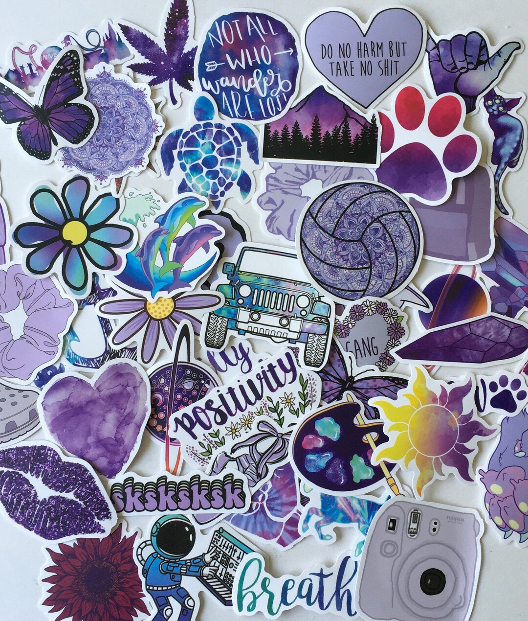 STICKERS / 50 Hydro Flask Stickers VSCO Girl Stickers Purple Great for ...